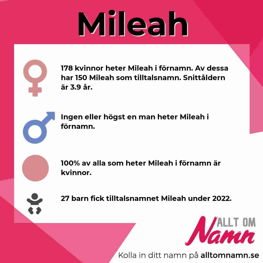 Bild som visar hur många som heter Mileah